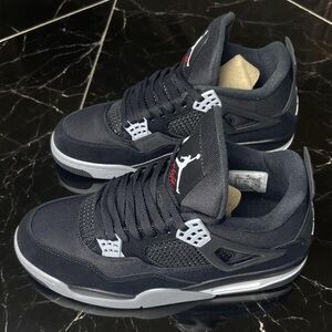 Men's Classic Sneakers Shoes -Jordan 4 Retro Black Canvas